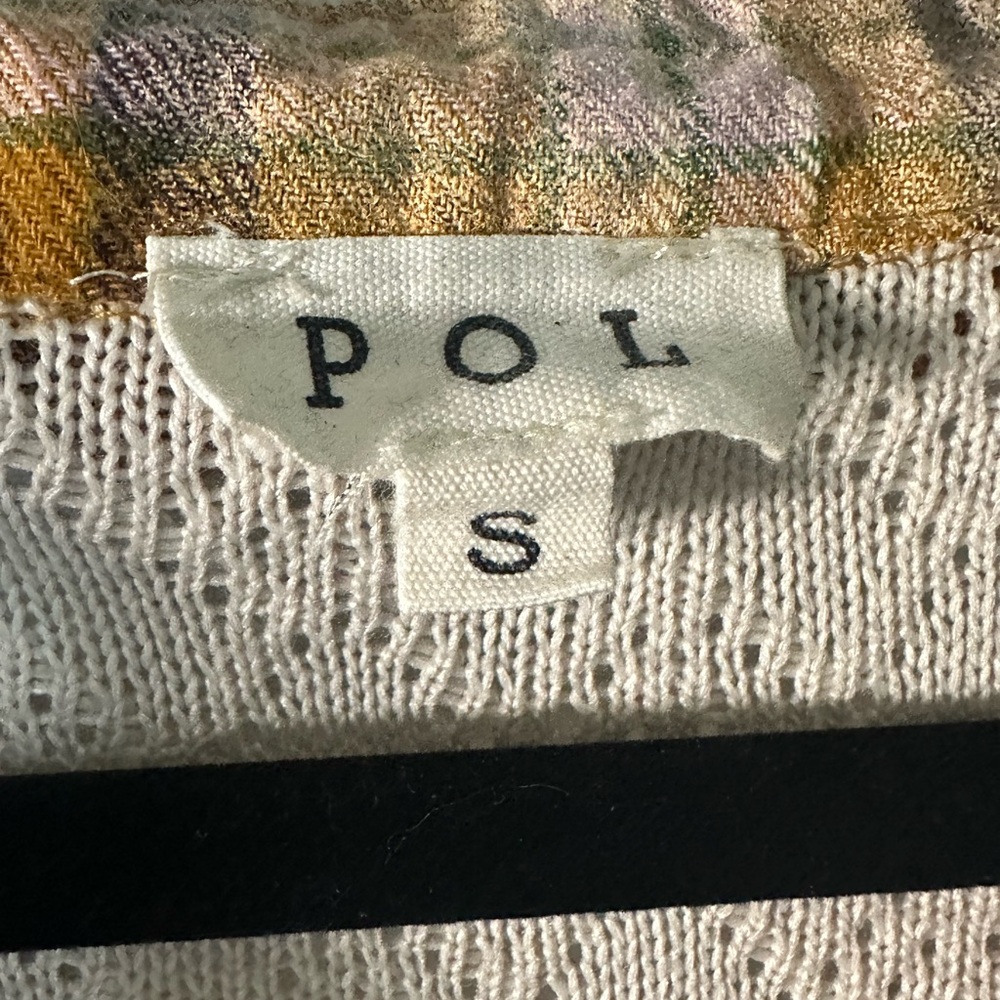 Pol Mixed Media Patchwork Button Down Shirt | Ove… - image 2